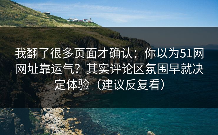 我翻了很多页面才确认:你以为51网网址靠运气?其实评论区氛围早就决定体验(建议反复看)
